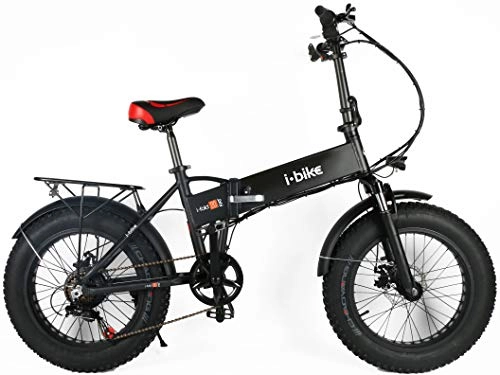 Mountain bike elettrica pieghevoles : i-Bike, Fold Fat 20" Unisex Adulto, Black, Unica