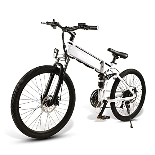 Mountain bike elettrica pieghevoles : LWL Bici elettrica 500W per adulti pieghevole 20 MPH Mountain Electric Bike 21 velocità 48V 10.4Ah bicicletta elettrica pieghevole (colore : B)