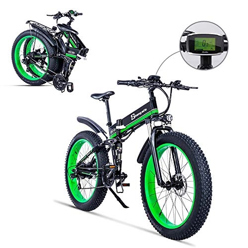 Mountain bike elettrica pieghevoles : YONGXINXUZE City Bike 1000W Neve Telaio in Lega di Alluminio Bici da Spiaggia 26 Pollici 48V Batteria al Litio Bici