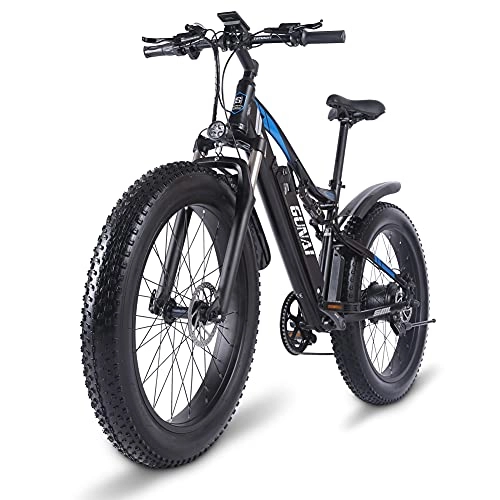 Mountain bike elettriches : GUNAI Electric Bike 26 '' 4.0 Fat Tire Mountain E-Bike 1000W 48V con batteria agli ioni di litio rimovibile 17AH e doppio assorbimento degli urti