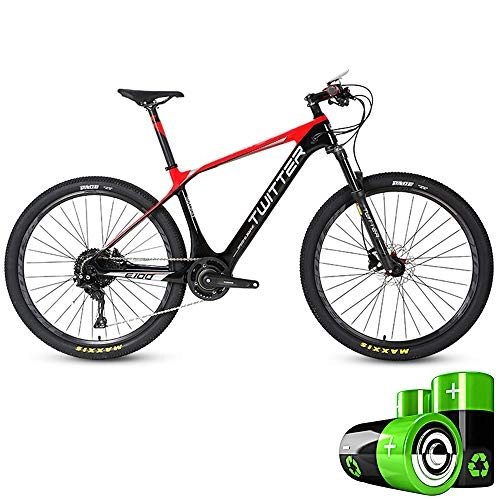 Mountain bike elettriches : HJHJ Mountain Bike elettrica Ibrida motoslitta da 27, 5 Pollici per Adulto Bicicletta Ultraleggera a Pedale 36V10Ah Batteria al Litio Integrata (5 File / 11 velocità)
