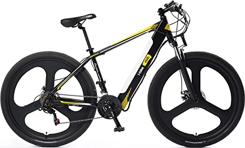 Mountain bike elettriches : I-Bike, Mountain Mud Unisex adulto, Nero Bianco Giallo, Unica