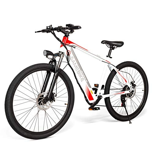 Mountain bike elettriches : N&F Bici elettriche Samebike per Adulti, Mountain Bike elettriche per Tutti i Terreni in Acciaio ad Alto tenore di Carbonio, Batteria agli ioni di Litio da 26"36V 250W 8Ah Rimovibile (Bianca)