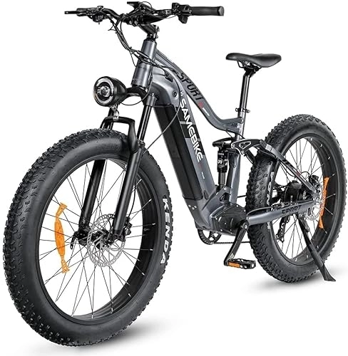 Mountain bike elettriches : SAMEBIKE bicicletta elettrica 26 "Fatbike Mountain Bike Ebike 48V / 17AH batteria con lampada di coda