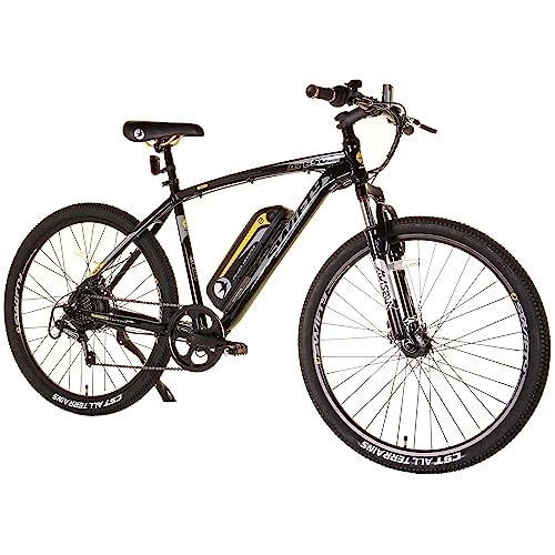 Mountain bike elettriches : Swifty AT650, Mountain Bike with Battery on Frame Unisex-Adult, Nero / Giallo, Taglia Unica