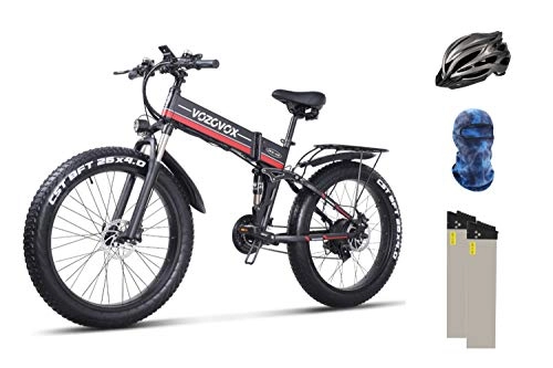 Mountain bike elettriches : VOZCVOX Mountain Bike Elettrica, Full Suspension Bici elettrica Assist con Sedile Posteriore