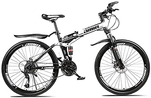 Mountain Bike pieghevoles : Biciclette pieghevoli per mountain bike, freno a doppio disco a 24 velocità da 26 pollici, sospensione completa antiscivolo, telaio leggero, forcella ammortizzata 7-10, W 2 jianyou (Colore : R 4)