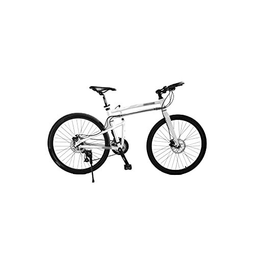 Mountain Bike pieghevoles : IEASEzxc Bicycle 26 pollici 27-velocità freno disco pieghevole bici da strada bike ultra-leggero in lega di alluminio adulazione variabile velocità velocità adulto maschio e femmina (Color : White)