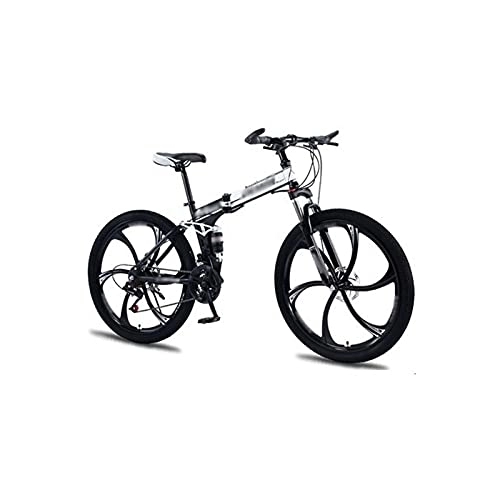 Mountain Bike pieghevoles : LANAZU Bicicletta per adulti a velocità variabile, mountain bike a 27 velocità, pieghevole, adatta per il trasporto e la guida fuoristrada