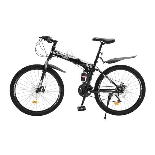 Mountain Bike pieghevoles : Lilyeriy Mountain bike da 26 pollici con freno a disco anteriore e posteriore pieghevole, 21 marce, in acciaio al carbonio, per donne e uomini