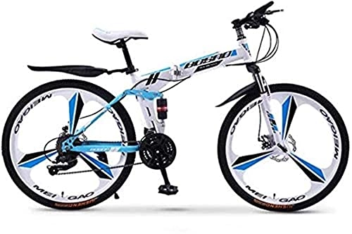 Mountain Bike pieghevoles : N&I Mountain Bike Folding Bikes 30-Speed Double Disc Brake Full Suspension Anti-Slip off-Road Variable Speed Racing Bikes for Men And Women (Color:E Size:24IN)