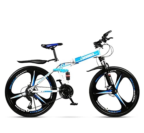 Mountain Bike pieghevoles : N&I Mountain Bikes 26 inch Adult Mountain Bike Full Suspension Foldable City Bicycle off-Road Double Disc Brake Snow Bikes Magnesium Alloy Wheels A 21 Speed C 21 Speed