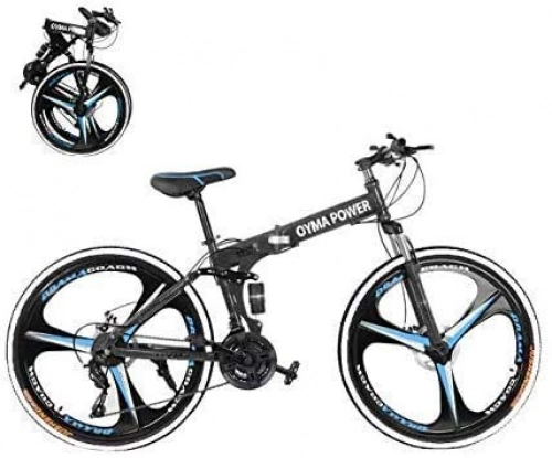 Mountain Bike pieghevoles : N&I Mountain Bikes - Mountain Bikes26 pollici, pieghevole, con 21 velocità, 3 ruote Spoke e 21 velocità, telaio in acciaio al carbonio a doppia disco, doppia sospensione completa, anti--SLI