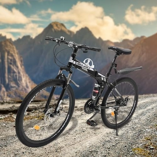 Mountain Bike pieghevoles : Xingfx Mountain bike, bicicletta pieghevole da 26 pollici, con freni a disco a 21 marce, mountain bike, pieghevole, altezza regolabile 80 – 95 cm, adatta per adulti con una statura di oltre 160 cm,