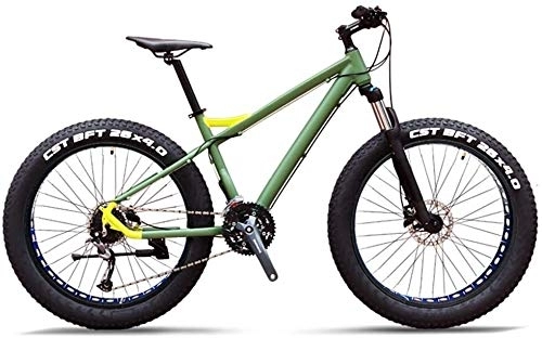 Fat Tyre Mountain Bike : 27-Speed Mountain Bikes, Professional 26 Inch Adult Fat Tire Hardtail Mountain Bike, Aluminum Frame Front Suspension All Terrain Bicycle, C