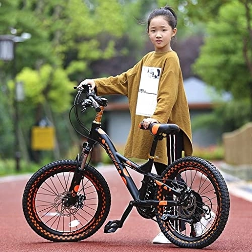 Fat Tyre Mountain Bike : Bicycle, Kids' Bikes Outdoor Bicycle For Children 18 / 20 Inch Boy Girl Bicycle Student Outdoor Bicycle Boy And Girl Travel Mountain Bike (Color : Orange, Size : 18inch)