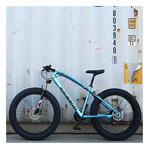 Fat Tyre Mountain Bike : GAOTTINGSD Adult Mountain Bike Bicycle MTB Adult Beach Snowmobile Bicycles Mountain Bike For Men And Women 26IN Wheels Adjustable Speed Double Disc Brake (Color : Blue, Size : 21 speed)