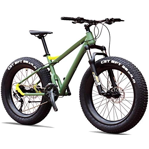 Fat Tyre Mountain Bike : GJZM 27-Speed Mountain Bikes, Professional 26 Inch Adult Fat Tire Hardtail Mountain Bike, Aluminum Frame Front Suspension All Terrain Bicycle, B