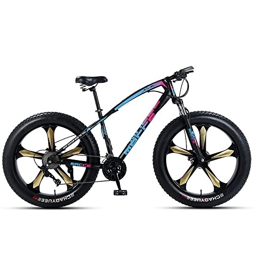 Fat Tyre Mountain Bike : JAMCHE 26 * 4.0 Inch Thick Wheel Mountain Bikes, Adult Fat Tire Mountain Trail Bike, 7 / 21 / 24 / 27 / 30 Speed Bicycle, High-carbon Steel Frame, Dual Full Suspension Dual Disc Brake Bicycle