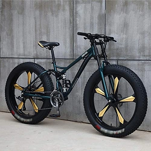 Fat Tyre Mountain Bike : JAMCHE Mountain Bike Variable Speed Off-Road Beach Snowmobile Adult Super Wide Tires Men and Women Bicycles are Suitable for All Kinds of Roads, A~26 Inches, 27 Speed