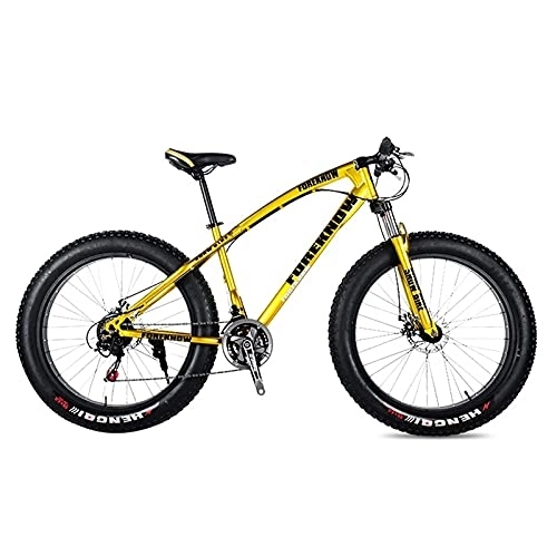 Fat Tyre Mountain Bike : JYCCH Mountain Bike, Adult Road Bicycle 24 Inch 21 / 24 / 27 Speed Men Woman Oil Spring Fork Front Fork Ride blue-20 21 speed (Yellow 24 21 speed)