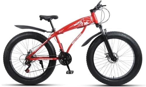 Fat Tyre Mountain Bike : Kcolic 26 Inch Mountain Bike 4.0 Wide Tire Snow ATV Bike 21 Speed, with Full Suspension High Carbon Steel Frame, All Terrain Sport Commuter Bicycle A, 26inch