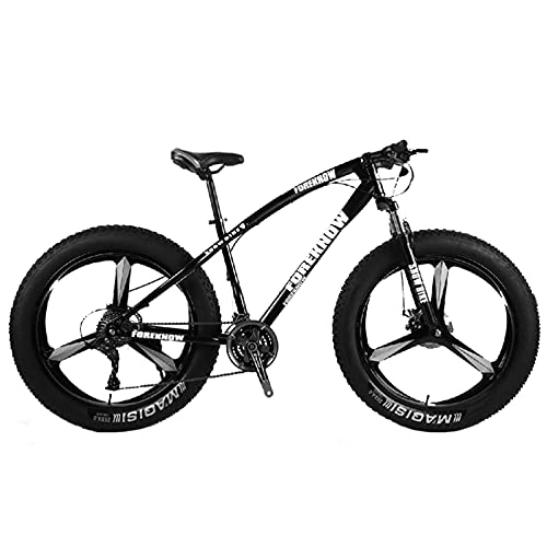 Fat Tyre Mountain Bike : LLF Youth / Adult Mountain Bike, Lightweight High Carbon Steel Frame, 7-30 Speeds Options, 26Inch Wheels, Multiple Colors(Size:21 speed, Color:Black)