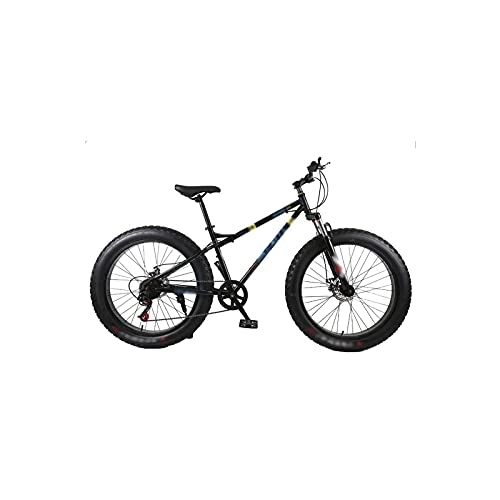 Fat Tyre Mountain Bike : Mens Bicycle Mountain Bike 4.0 Fat Tire Mountain Bicycle High Carbon Steel Beach Bicycle Snow Bike (Color : Orange) (Black)