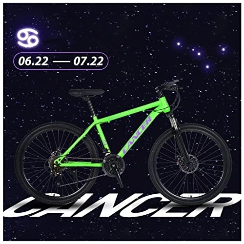 Fat Tyre Mountain Bike : NENGGE 27 Speed 26 Inch Mountain Bike Magnesium Alloy and High Carbon Steel with Constellations Seat, Front Suspension Disc Brake Outdoor Bikes for Men Women, Cancer