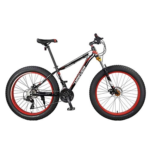Fat Tyre Mountain Bike : Road Bikes Fat Tire Bike MTB Bicycle Adult Road Bikes Beach Snowmobile Bicycles For Men Women Off-road Bike (Color : Red)