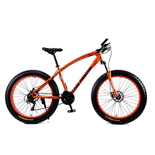 Fat Tyre Mountain Bike : STORY 7 / 21 / 24 / 27 Speed Mountain Bike 26 * 4.0 Fat Tire Bikes Shock Absorbers Bicycle Delivery Snow Bike (Color : 3167 Orange, Size : 27 speed)