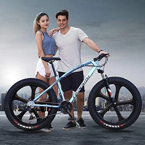 Fat Tyre Mountain Bike : TRGCJGH Mountain Bikes High-Carbon Steel Hardtail Dual Disc Brake Bicycle 7 / 21 / 24 / 27 Speeds Shock Absorption Mountain Bicycle For Adult, 26inches-27Speed