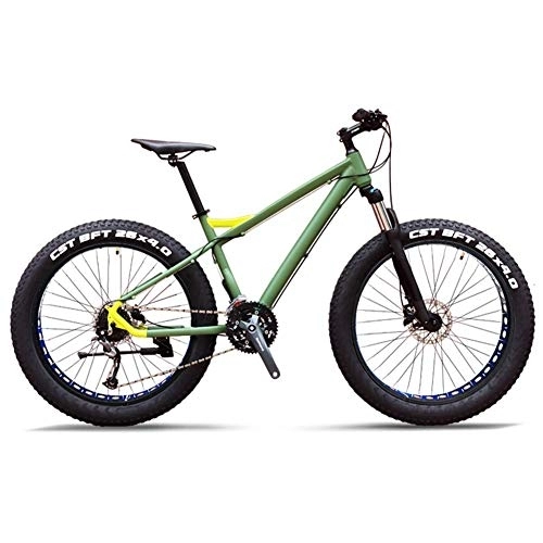 Fat Tyre Mountain Bike : WJSW 27-Speed Mountain Bikes, Professional 26 Inch Adult Fat Tire Hardtail Mountain Bike, Aluminum Frame Front Suspension All Terrain Bicycle, C