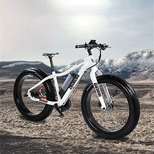 Fat Tyre Mountain Bike : YAUUYA Electric Bike 26-inch Fat Tire Mountain Bike With Comfortable Seats, Explosion-proof Snow Tires, Carbon Fiber Ultra-light Body, 150km Battery Life, 4.2-inch LCD Display, 9-speed