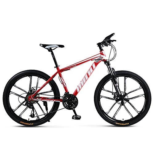 Mountain Bike : 21 / 24 / 27 Speed Mountain Bike, Sport, and Expert Adult Mountain Bike, 26-Inch Wheels, High Carbon Steel Frame, Rigid Hardtail, Multiple Colors red-24speed