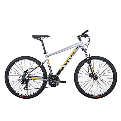 Mountain Bike : 26 Inch Mountain Bike ，24 Speed Adult Road Bicycle Aluminum Alloy Frame Sports Cycling Men Women Ride Gray yellow black
