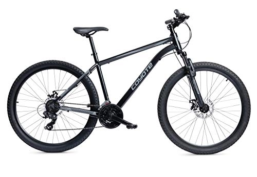Mountain Bike : Coyote ZODIAC Gents's Front Suspension MTB Bike With 27.5-Inch Wheels 16-Inch Alloy Frame, 21 speed Shimano gearing and Shimano's EZ Fire shifters, Clarks mechanical Disc brakes, Black Colour