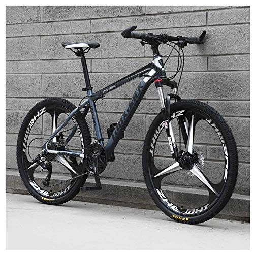 Mountain Bike : JF-XUAN Bicycle Outdoor sports Front Suspension Mountain Bike, 17Inch HighCarbon Steel Frame And 26Inch Wheels with Mechanical Disc Brakes, 24Speed Drivetrain, Gray