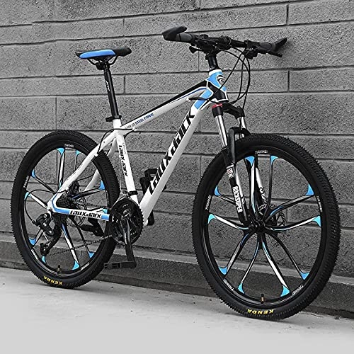 Mountain Bike : JZTOL MTB Mountain Bike 26in 21 Speed Height Adjustable MTB Road Bicycle With Double Disc Brakes For Mens And Womens Cycling In Mountain Wasteland Roads Cities (Color : B~24 Inch, Size : 21 Speed)