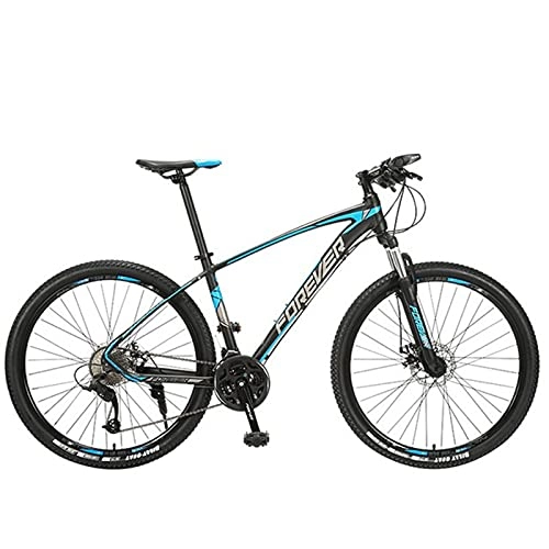 Mountain Bike : Mountain Bike, 27.5 Inch 27 Speed Road Bicycle Adult Aluminum Alloy Student With Variable Speed Disc Brakes Offroad MTB Men Women Outdoor Ride Sports Cycling Black blue