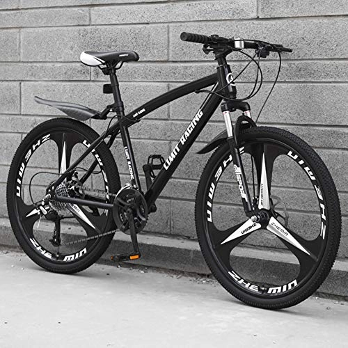 Mountain Bike : Mountain Bike, Adult Men And Women Travel MTB Bik, Double Disc Brake High Carbon Steel Frame Variable Speed Bikes, Outdoor Cycling, Black 24 speed, 26 inches