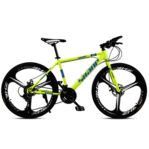Mountain Bike : Mountain Bike, Adults 26 Inch Wheels Professional 21 / 24 / 27 / 30 Speed MTB Bike for Men and Women Outdoor Fashion High Carbon Steel Bicycle, Multiple Colors yellow-27speed