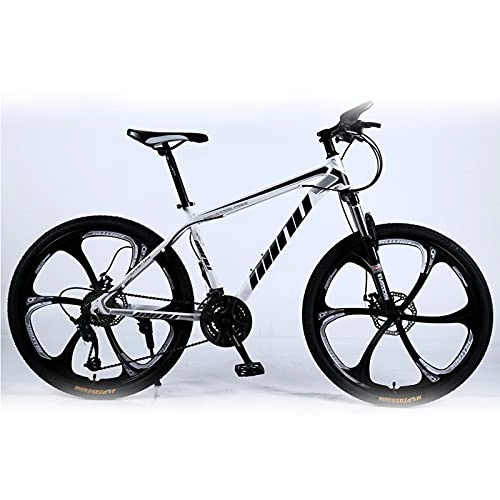 Mountain Bike : SHUI 26 Inch Adult Mountain Bike Magnesium-aluminum Alloy MTB Bicycle With 17 Inch Frame Double Disc-Brake Suspension Fork Cycling Urban Commuter City Bicycle 10-Spokes White Black-30sp