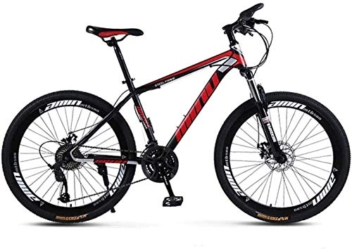 Mountain Bike : Smisoeq Mountain bike road bike, bicycle 26 inches hard tail bike, bicycle steel adult students, 21 / 24 / 27 / 30 White Black bicycle speed (Color : Black red, Size : 30 speed)