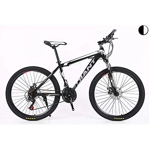 Mountain Bike : YHtech Outdoor sports Unisex Mountain Bike, Front Suspension, 2130 Speeds, 26Inch Wheels, 17Inch HighCarbon Steel Frame with Dual Disc Brakes (Color : Black, Size : 27 Speed)