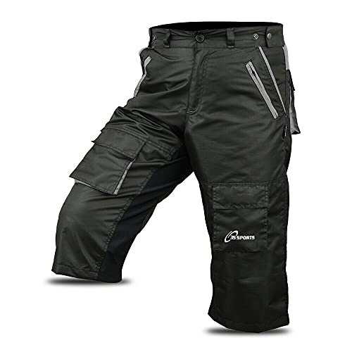 Mountain Bike Short : 3S Sports Unisex Cycling 3 / 4 Shorts Mountain MTB Bike Downhill Biking Running Short Pant with Multi Pockets Black / Grey
