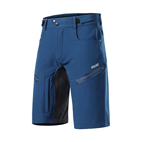 Mountain Bike Short : ARSUXEO Men's Cycling Shorts Loose Fit Bike Bottom with Moisture-Wicking Waistband 2006 Dark Blue L