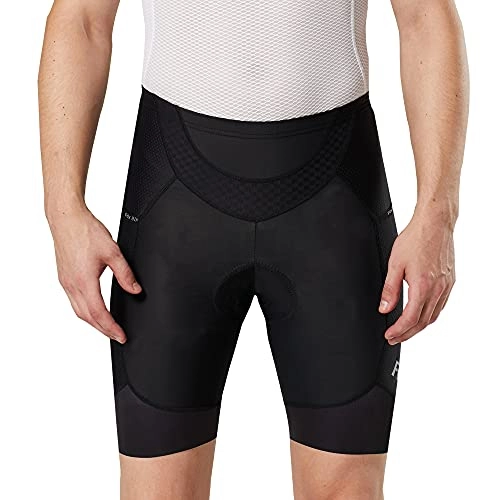 Mountain Bike Short : FDX Mens Cycling Shorts with Two Side Pockets 3D Coolmax Padded Hi-Viz Powerband Leg Grippers Breathable Quick Dry Body Fit Anti-Slip, Mountain Biking Half Pants, Bicycle, Bike Black