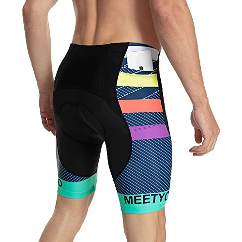 Mountain Bike Short : Ksasky Men's Cycling Shorts Padded Mountain Bike Shorts, 4D Cycle Shorts Tights with Side Pockets for Outdoor Cycling Running Bicycle