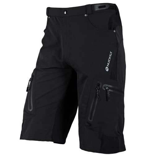 Mountain Bike Short : NUCKILY Men's Mountain Bike Cycling Shorts Cargo Bicycle Loose Fit Lightweight Pants Fast-Drying Breathable Baggy MTB Shorts for Outdoor Cycling Running Gym Training Riding